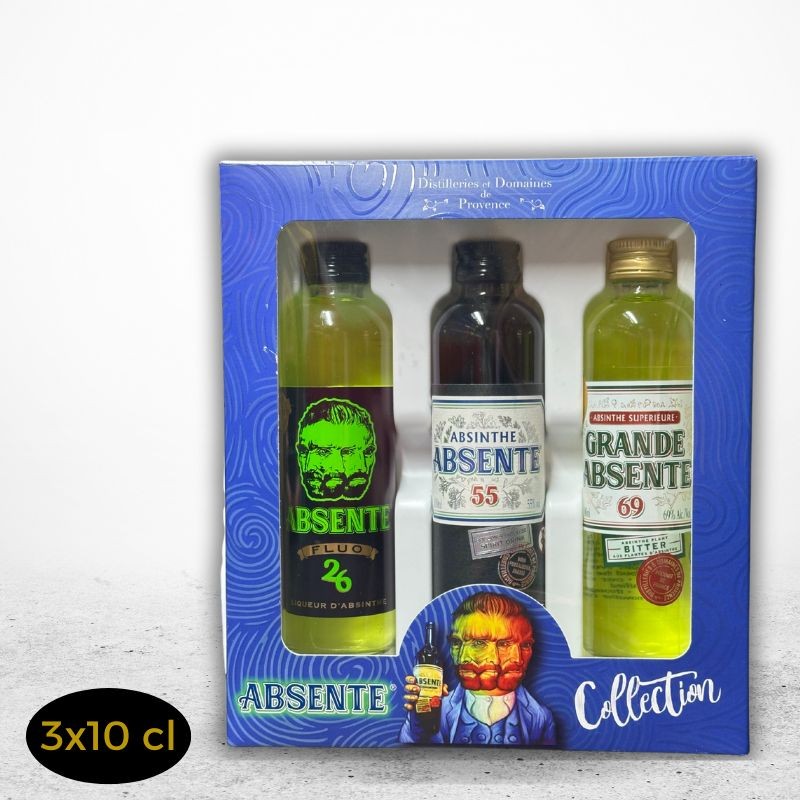 ABSENTE coffret 3x10cl (26°/55°/69°) _ D&D de Provence