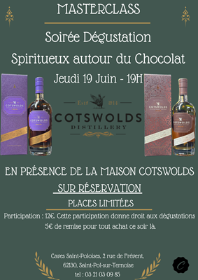 Masterclass Dégustation avec la Maison Cotswolds