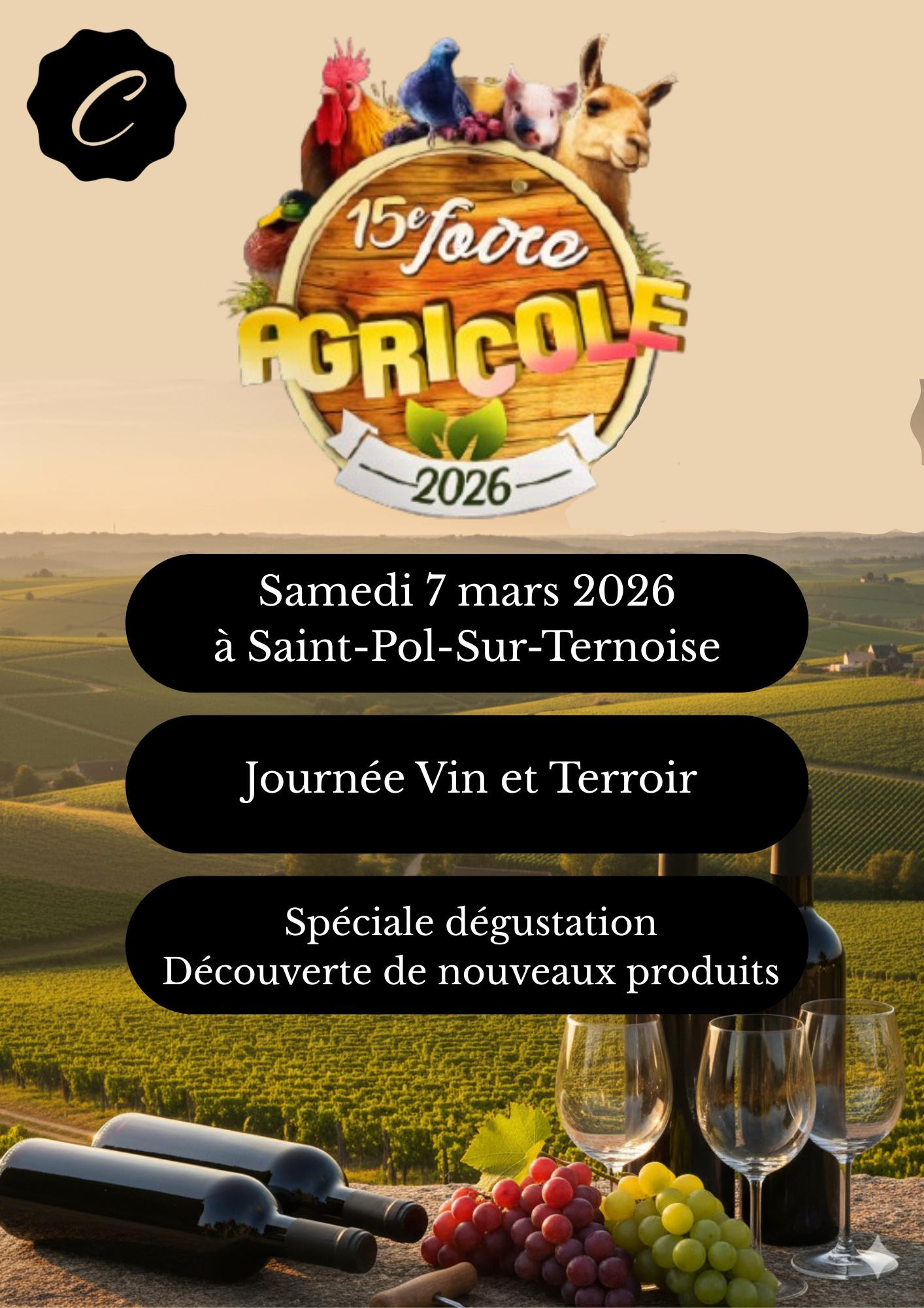 Les Caves St Poloises vous donnent rendez vous à la 15e édition de la Foire Agricole de Saint Pol sur Ternoise le 7 mars